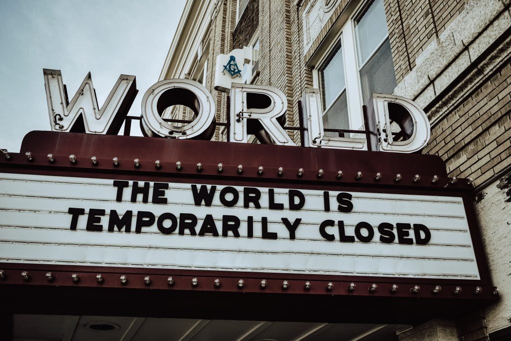 Sign - the world is temporary closed