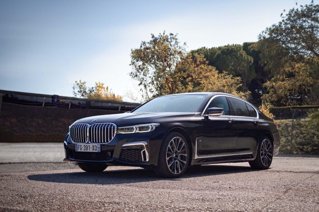 a parked BMW 7 Series car 