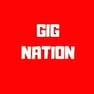 A red square with Gig Nation written in the middle. The letters are in capital, and are coloured white to stand out from the background.

