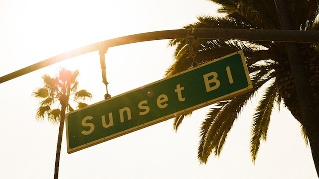 sunset boulevard street sign