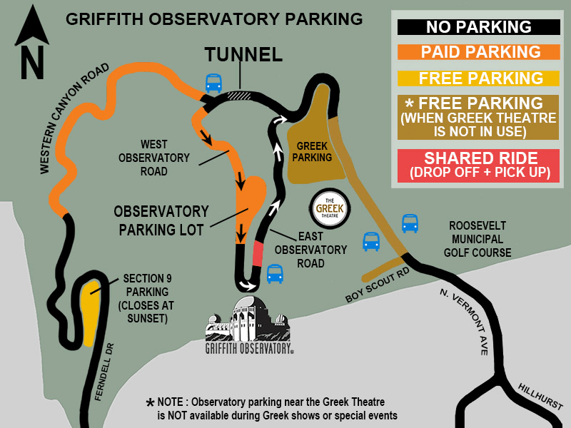 Griffith Observatory map