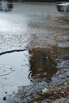 a pothole filled with water