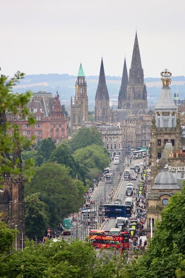 a busy road in the uk presenting many challenges for delivery drivers