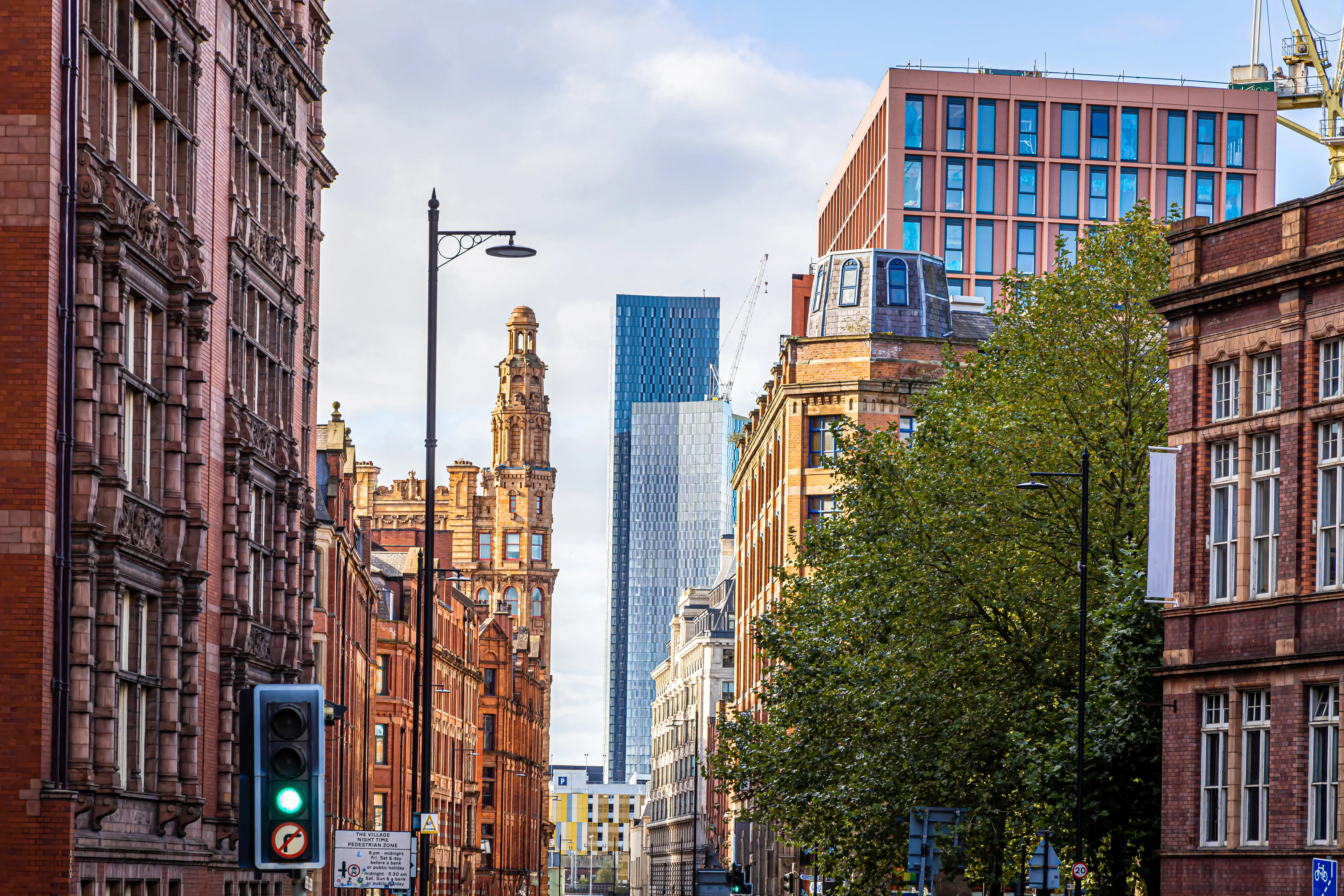 Manchester city centre in autumn