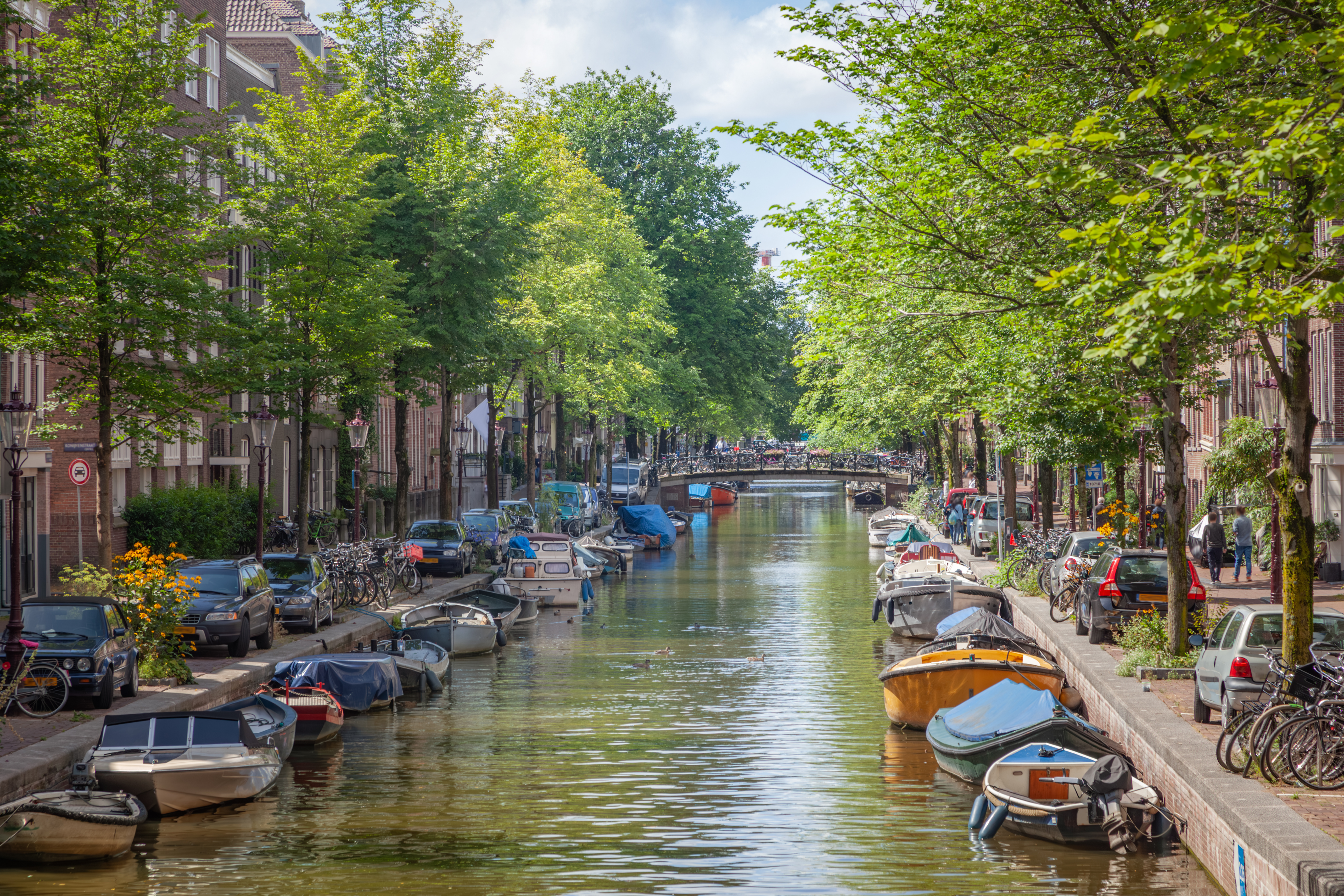 A view of an Amsterdam canal as Inshur launches Uber eats in the Netherlands