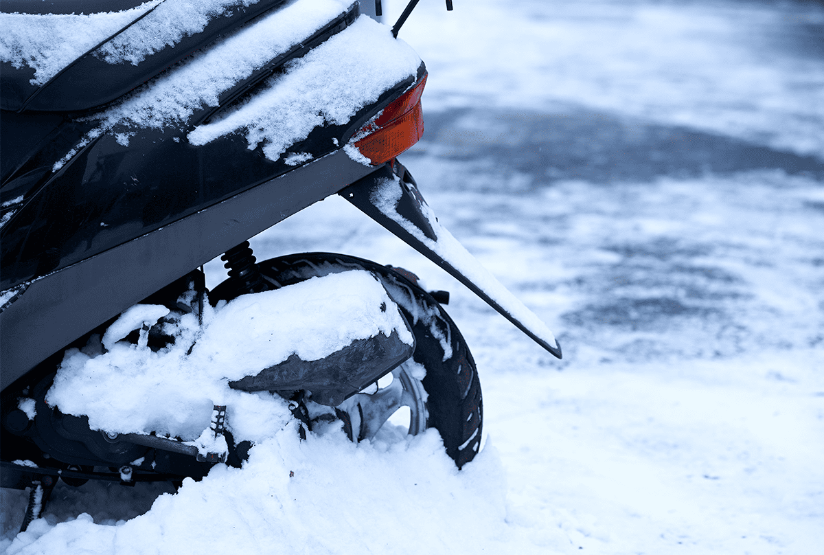 Scooter in the snow