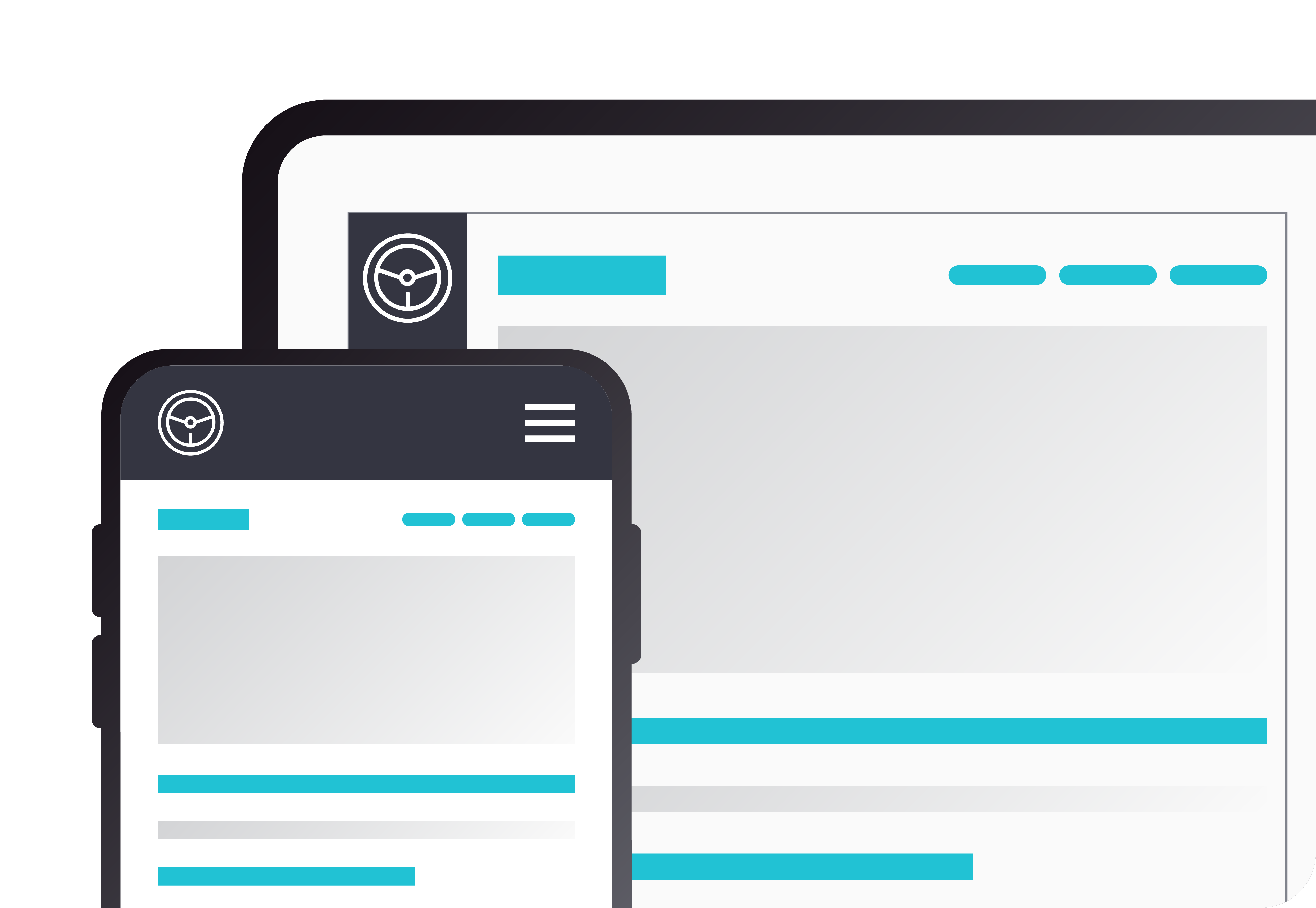 Laptop and smartphone screen graphic