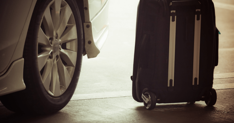 vehicle wheel with suitcase