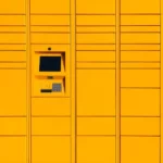 yellow lockers for delivering parcels